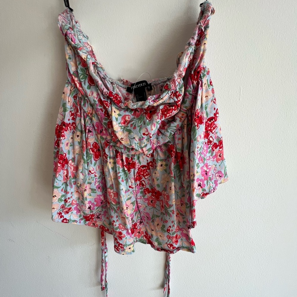 Floral tie strap tank